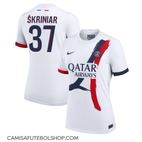 Camisa de time de futebol Paris Saint-Germain Milan Skriniar #37 Replicas 2º Equipamento Feminina 2024-25 Manga Curta